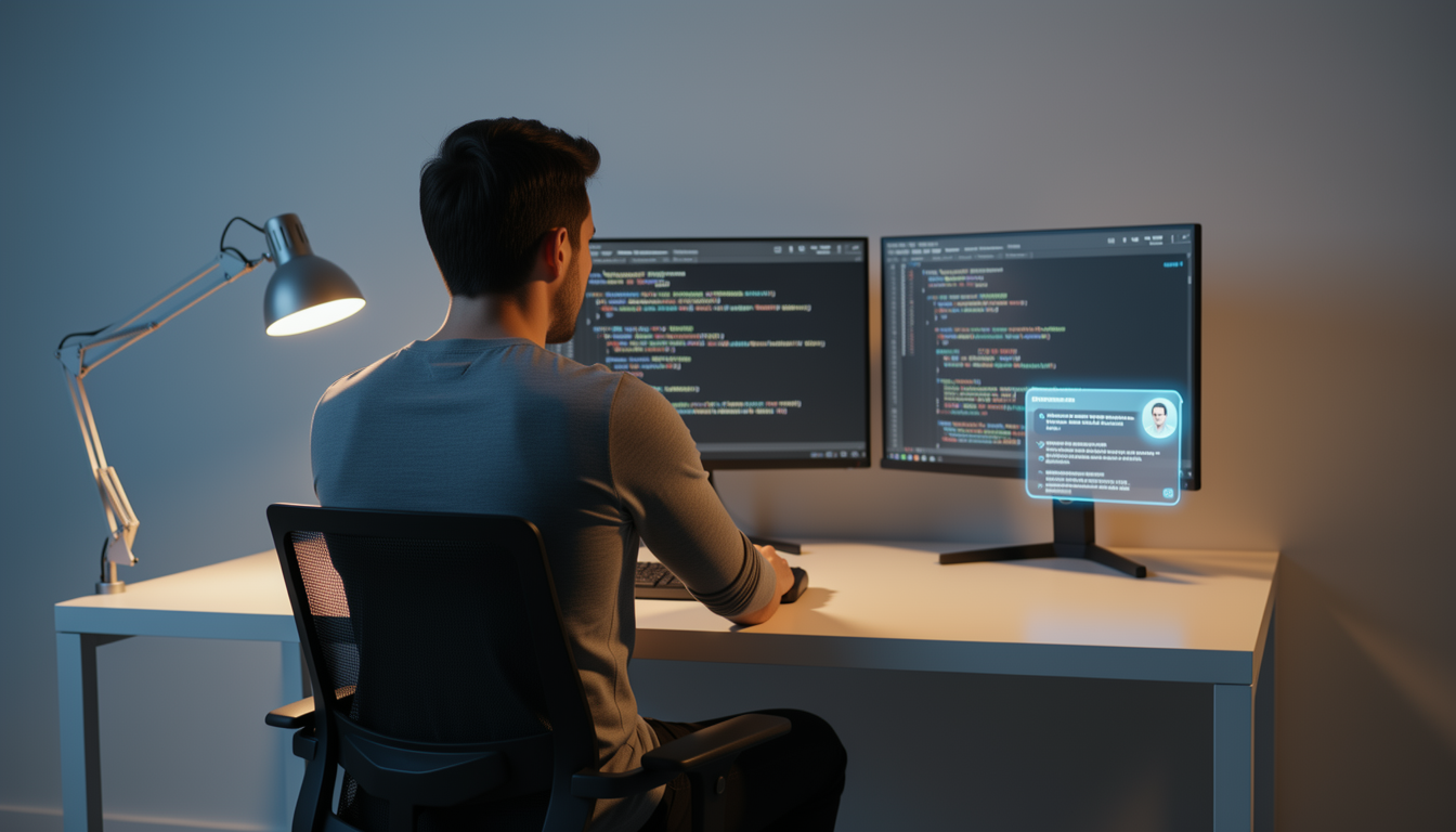 Developer using AI assistant on day to day